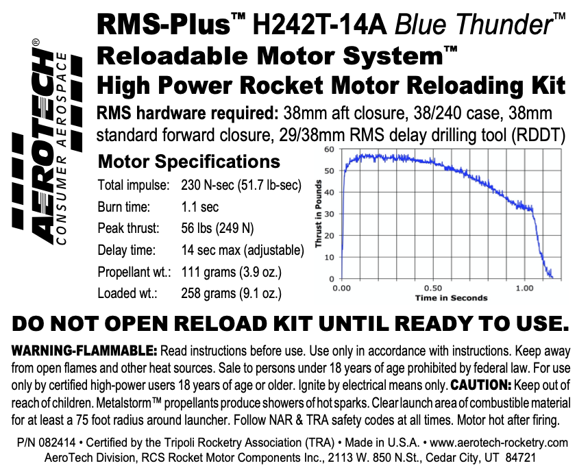 Aerotech H242T-14A Blue Thunder