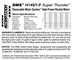 Aerotech H14ST-P DMS Super Thunder (with thrust ring)