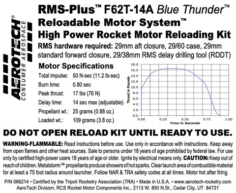 Aerotech F62T-14A Blue Thunder RMS 29/60