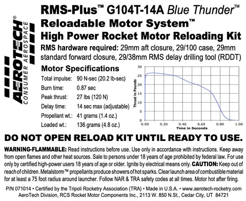 Aerotech G104T-14A Blue Thunder RMS 29/100