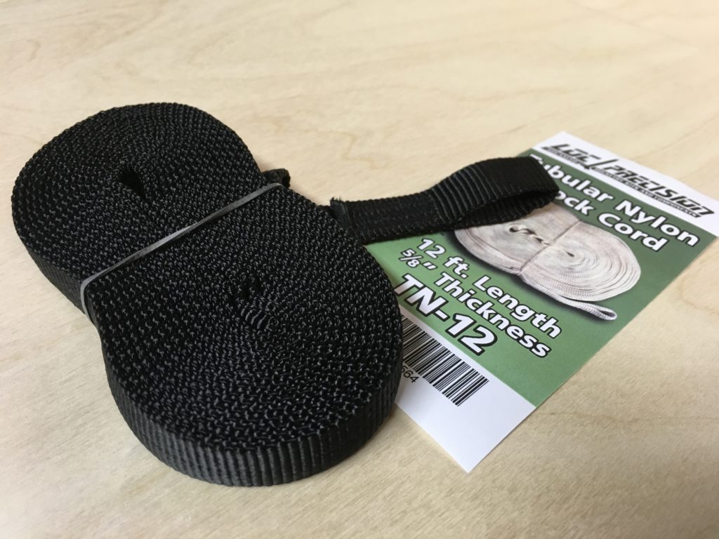 6' of 3/16" tubular nylon with loops sewn