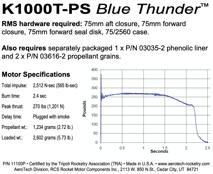 Aerotech K1000T-P Blue Thunder