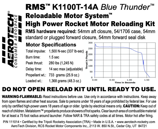 Aerotech K1100T-14A Blue Thunder