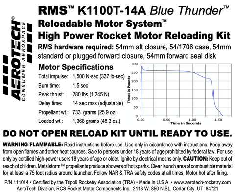 Aerotech K1100T-14A Blue Thunder