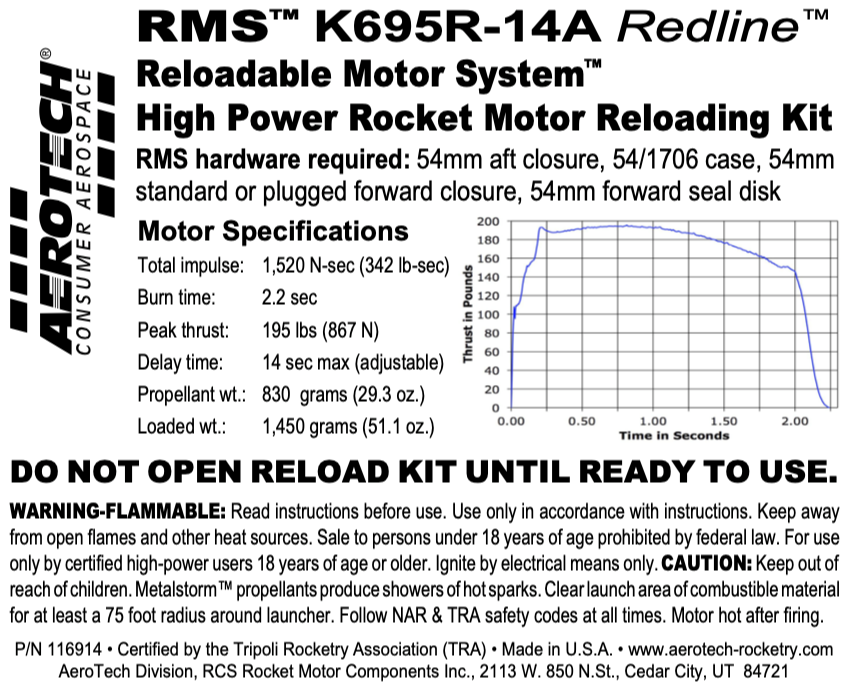 Aerotech K695R-14A Redline