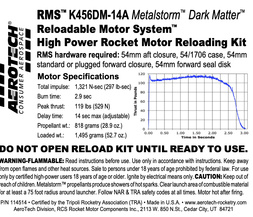 Aerotech K456DM-14A Metalstorm Darkmatter