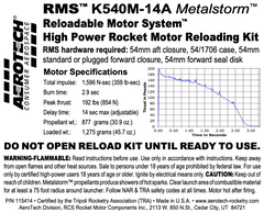 Aerotech K540M-14A Metalstorm Sparky