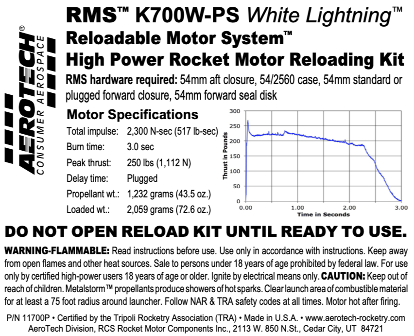 Aerotech K700W-P White Lightning