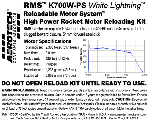 Aerotech K700W-P White Lightning