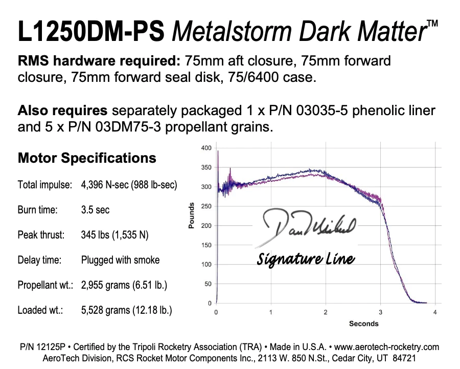 Aerotech L1250DM-PS Metalstorm Dark Matter