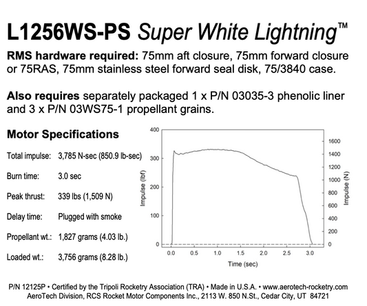 Aerotech L1256W-PS Super White Lightning