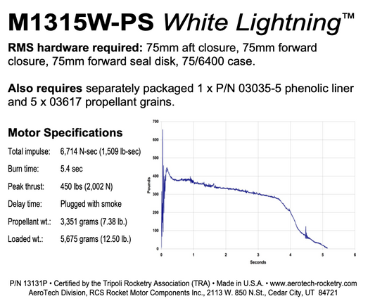 Aerotech M1315W-PS White Lightning