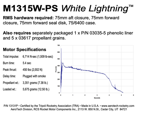 Aerotech M1315W-PS White Lightning
