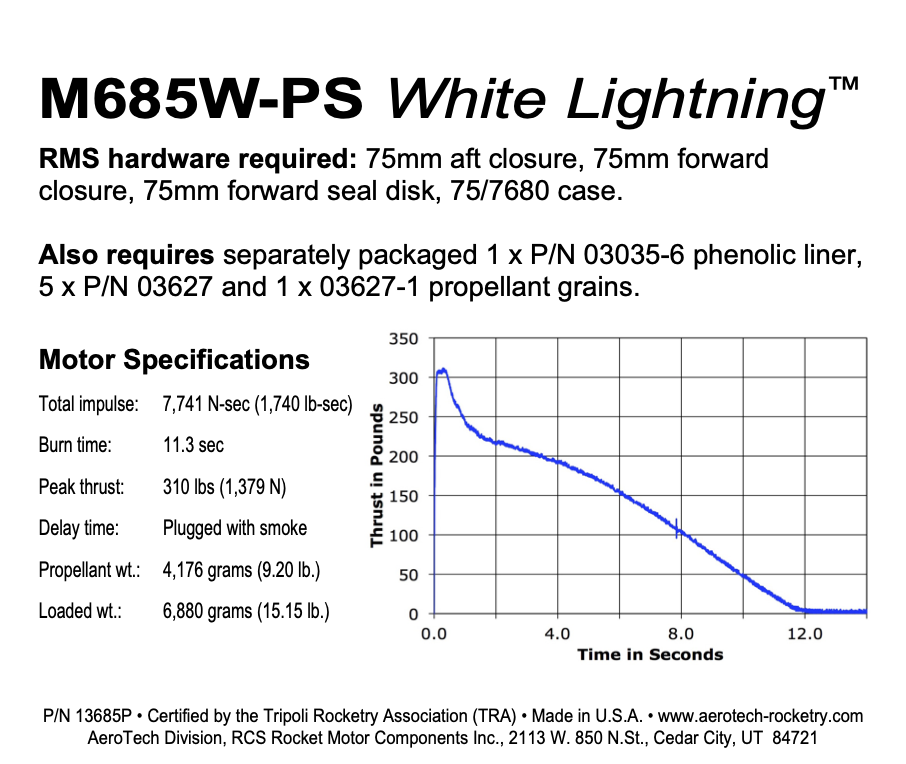 Aerotech M685W-PS White Lightning