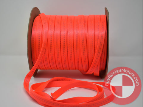 Neon Orange - 5/8" Tubular Nylon for Recovery Harnesses & Shock Cords - Fine Weave
