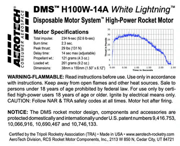 Aerotech H100-14A White Lightning 38 mm - DMS