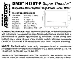 Aerotech H13-P Super Thunder 29 mm - DMS (WITHOUT Thrust Ring)