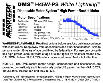 Aerotech H45-P White Lightning 38 mm - DMS