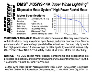 Aerotech J435-14A Super White Lightning 38 mm - DMS