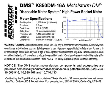 Aerotech K850-16A Metalstorm Dark Matter 54 mm - DMS