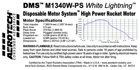 Aerotech M1340-P White Lightning 98 mm - DMS