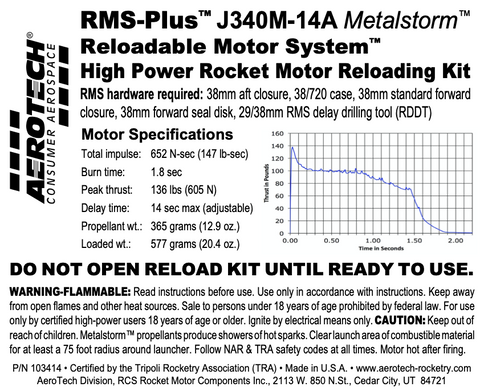Aerotech J340M-14A  Metalstorm Sparky