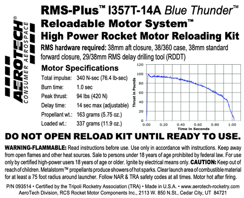 Aerotech I357T-14A 38mm RMS-Plus Blue Thunder