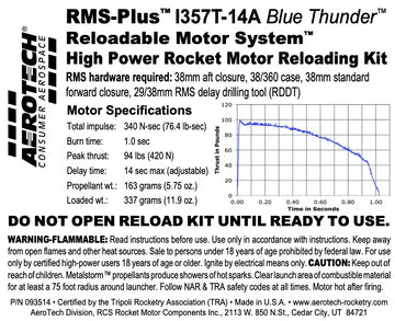 Aerotech I357T-14A 38mm RMS-Plus Blue Thunder