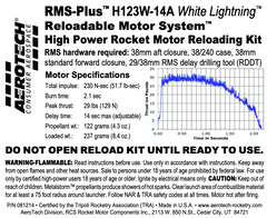 Aerotech H123W-14A 38mm RMS-Plus White Lightning