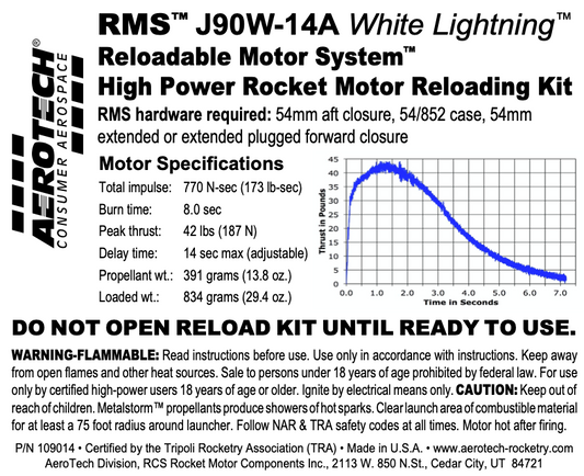Aerotech J90W-14A White Lightning