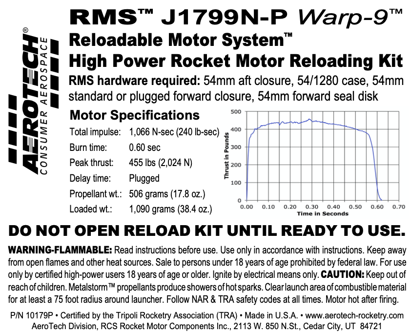 Aerotech J1799N-P Warp 9