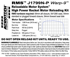 Aerotech J1799N-P Warp 9