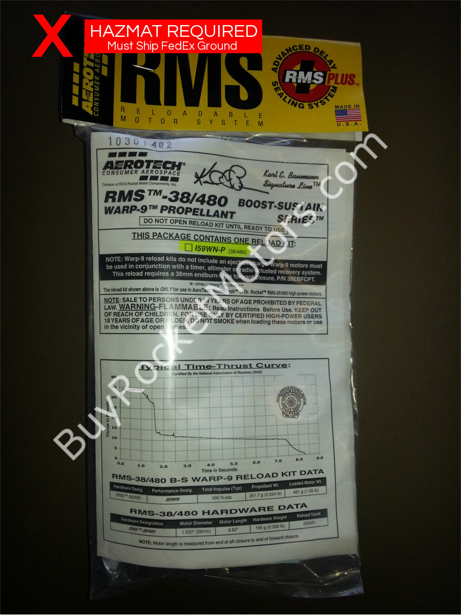 Aerotech I59WN-P Boost-Sustain Warp 9 to White Lightning