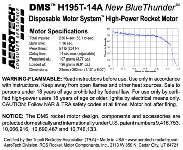 Aerotech H195-14A New Blue Thunder 29 mm - DMS