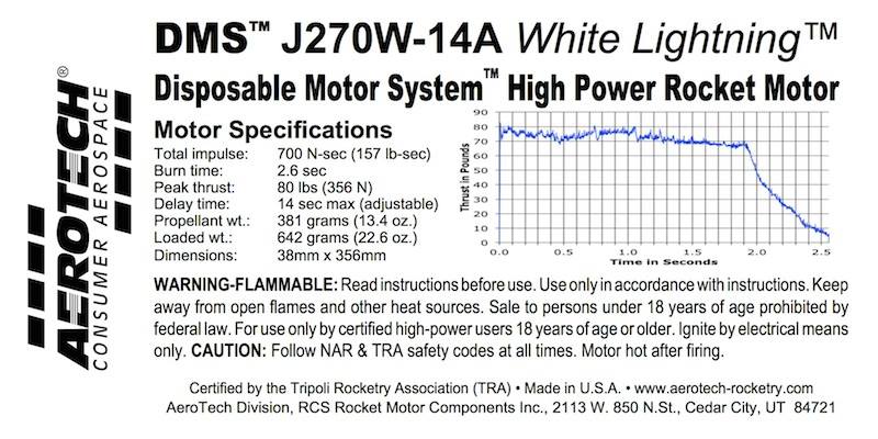 Aerotech J270-14A White Lightning 38 mm - DMS